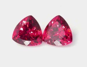 Red Ruby Gemstones: faceted lab grown created rubies - synthetic